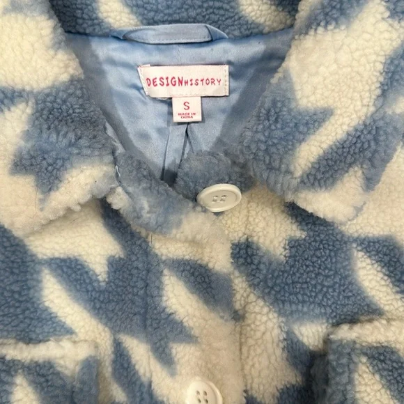 HP X2 🎉🥳 Design History Kids Blue and White Houndstooth Puffer Jacket - Picture 2 of 5